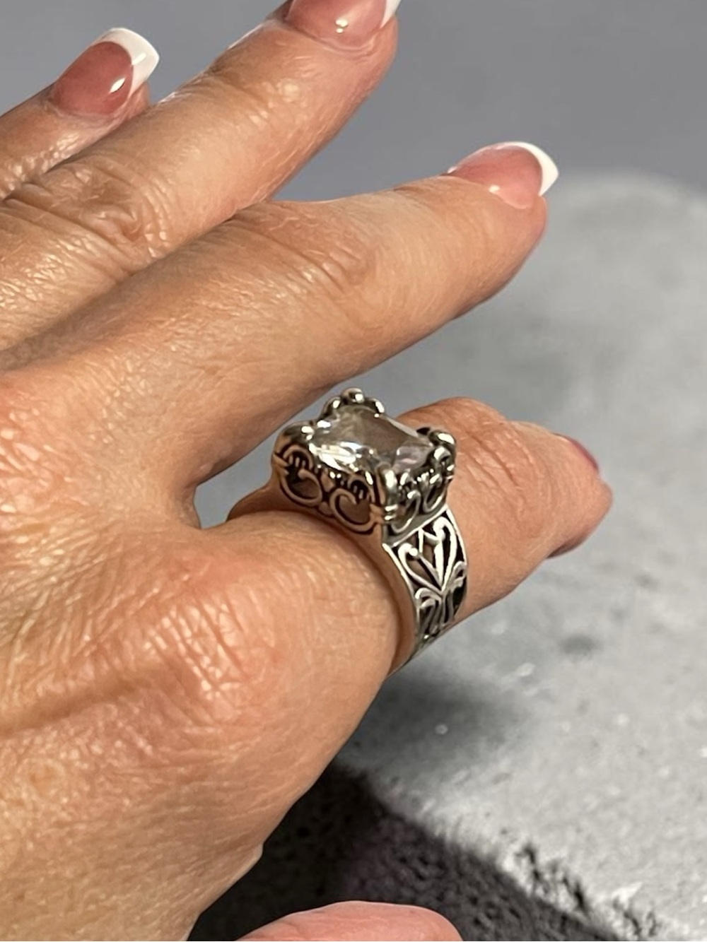 Silpada Sterling Silver Multifaceted CZ Statement Ring Size 7 Made in USA R0981